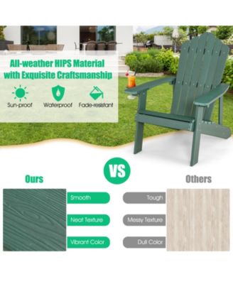 Weather Resistant HIPS Outdoor Adirondack Chair with Cup Holder