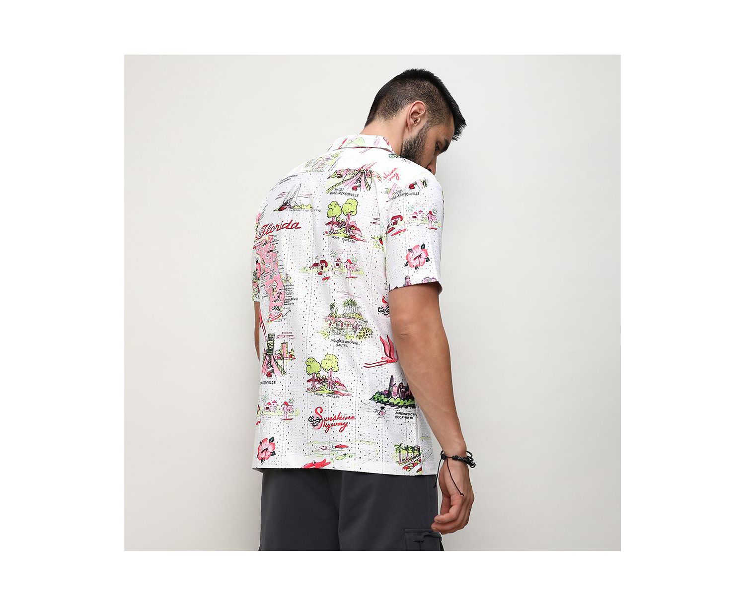 Men's Chalk White:Blush Pink Maps Shirt