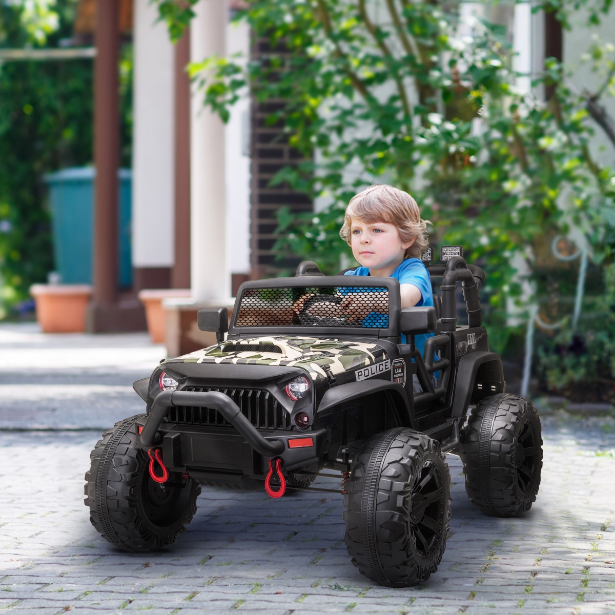 Aosom Children Battery Powered Riding Utv Truck w/ Music & 2 Motors