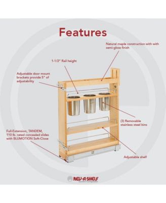 5" Pull Out Kitchen Cabinet Organizer w/ Soft-Close, 448UT-BCSC5C