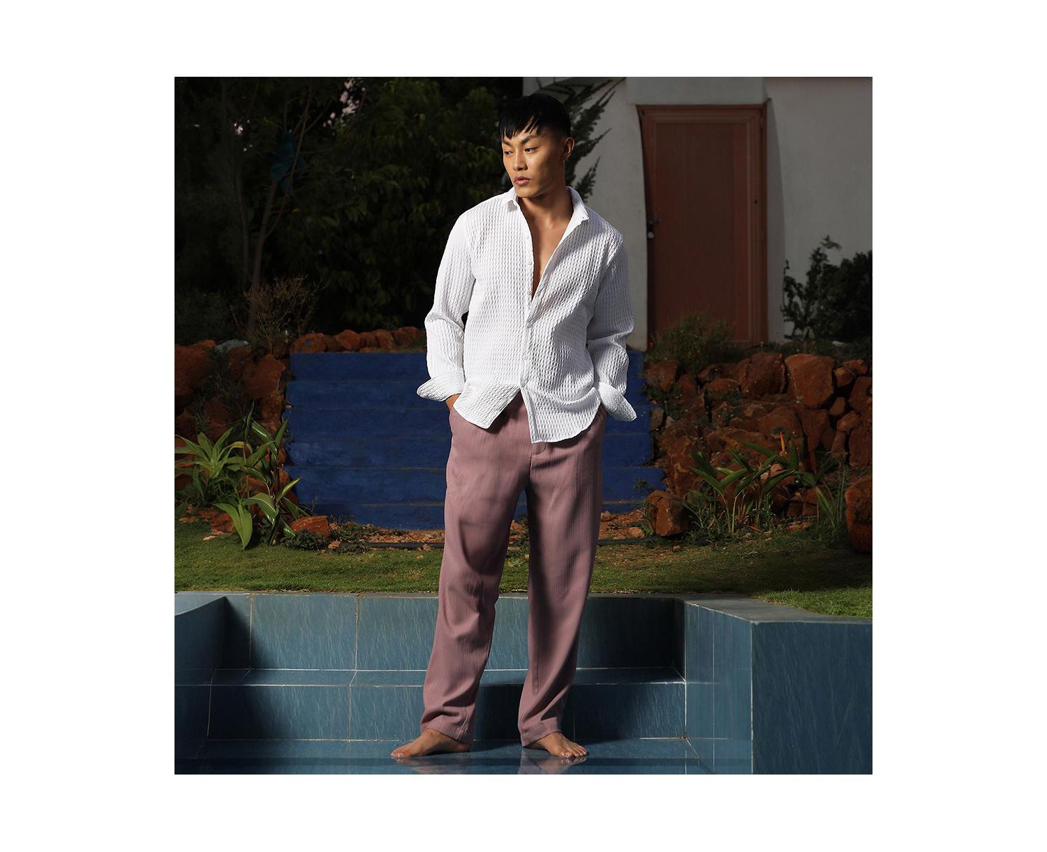 Men's Chalk White Twisted Crease Shirt