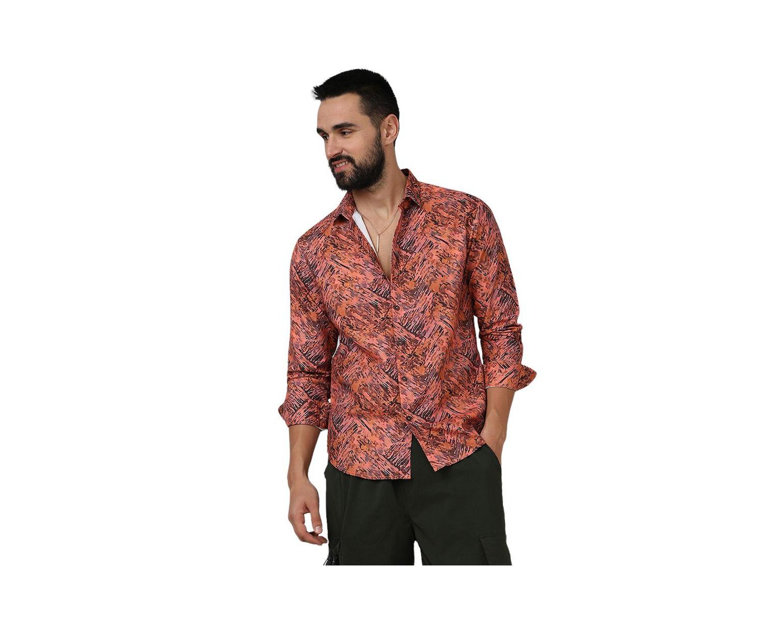 Men's Sienna Brown Animal Print Shirt