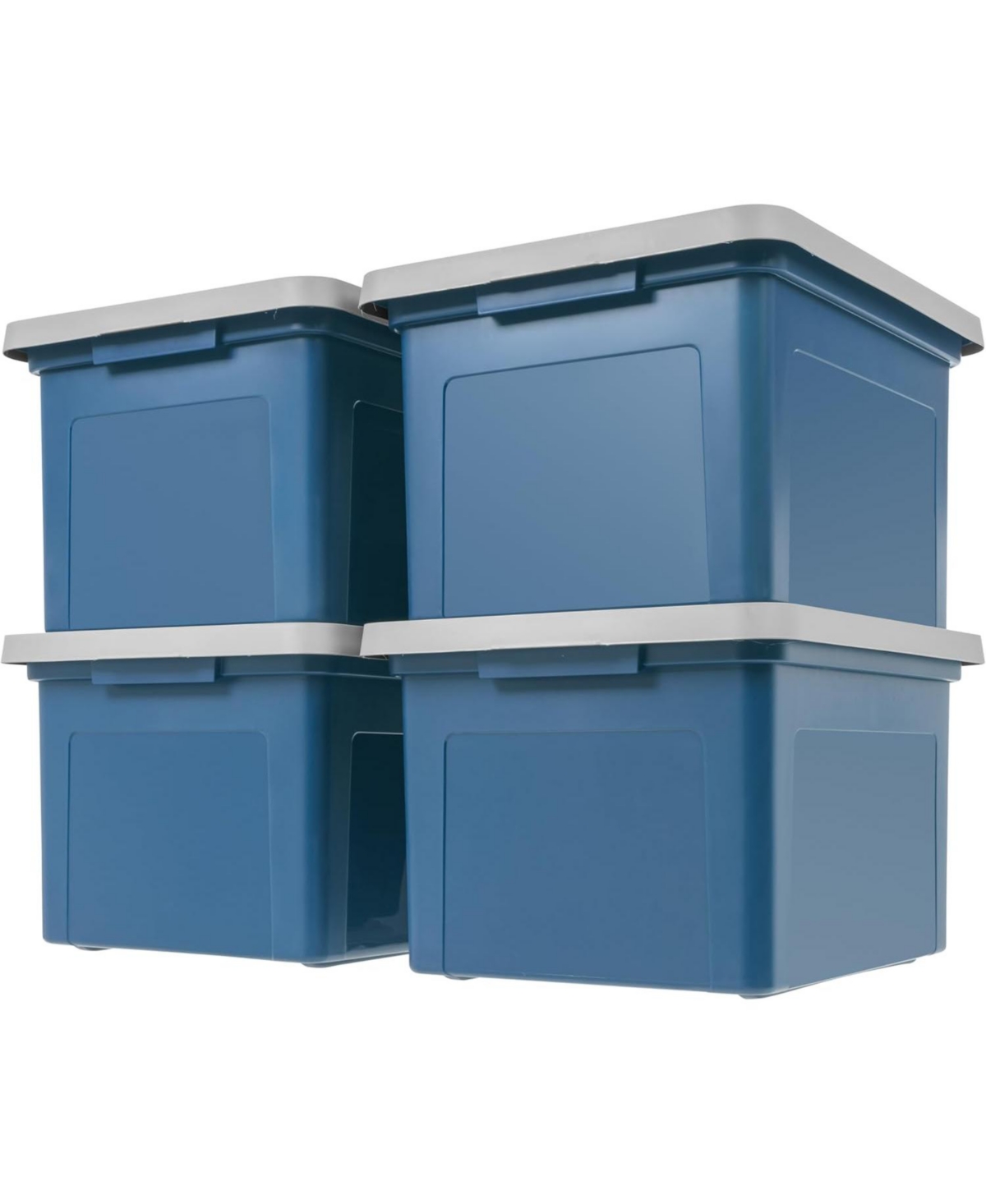 4Pack 35 Qt. File Organizer Plastic File Box for Letter/Legal File, Storage Bin with Durable and Secure Latching Lid, Stackable, Navy - Navy