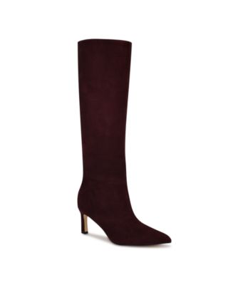 Nine West Womens Lorthey Tall Stiletto Dress Boots Regular Wide Calf In Brown