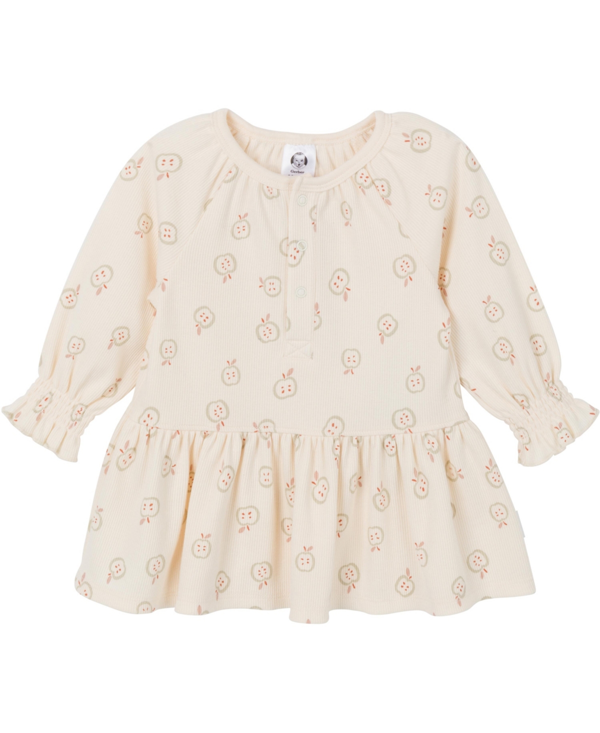 Gerber Baby Girls Long Sleeve Apples Dress - Apples