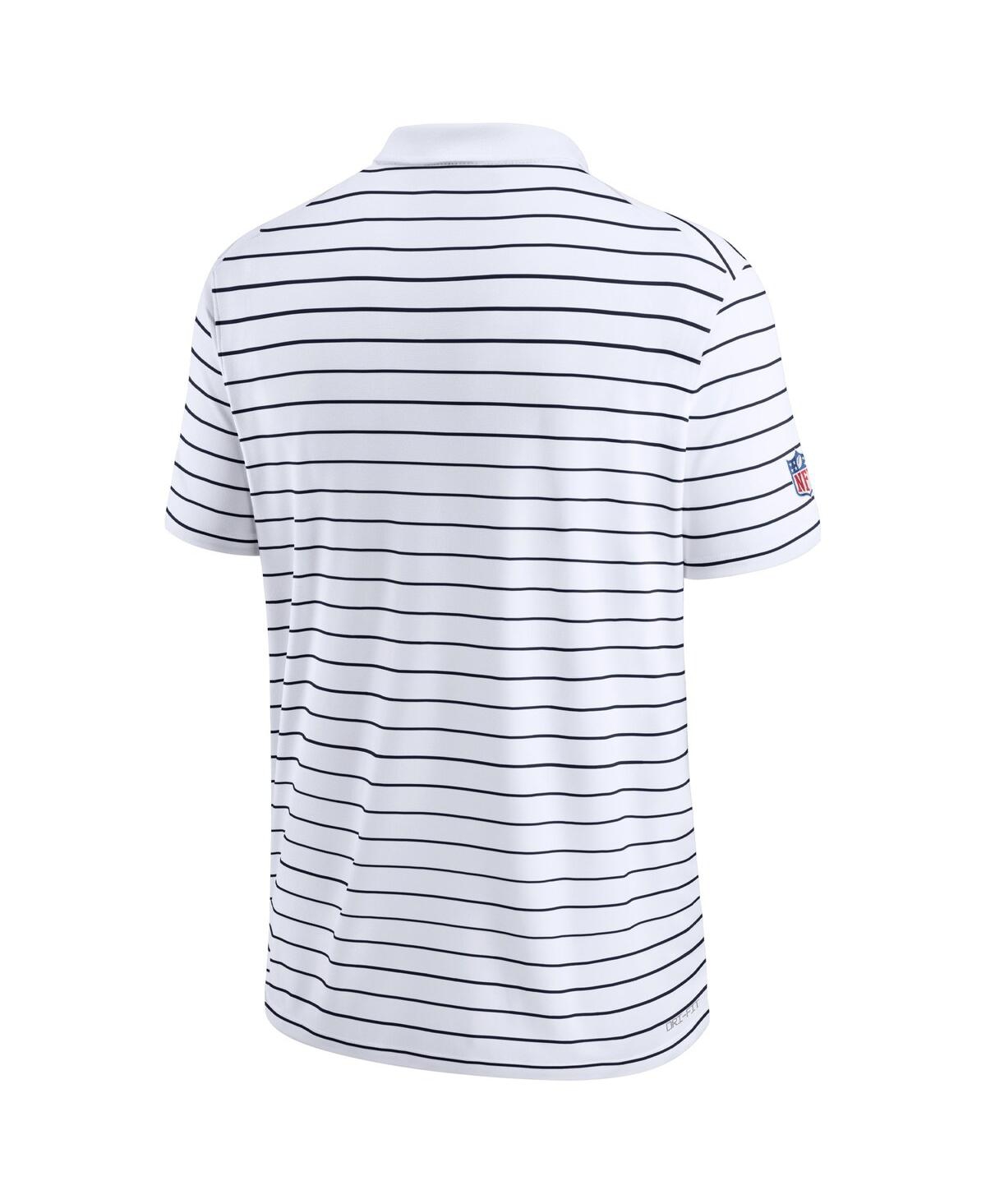 Nike Men's White New England Patriots Sideline Lock Up Victory Performance Polo In White,navy