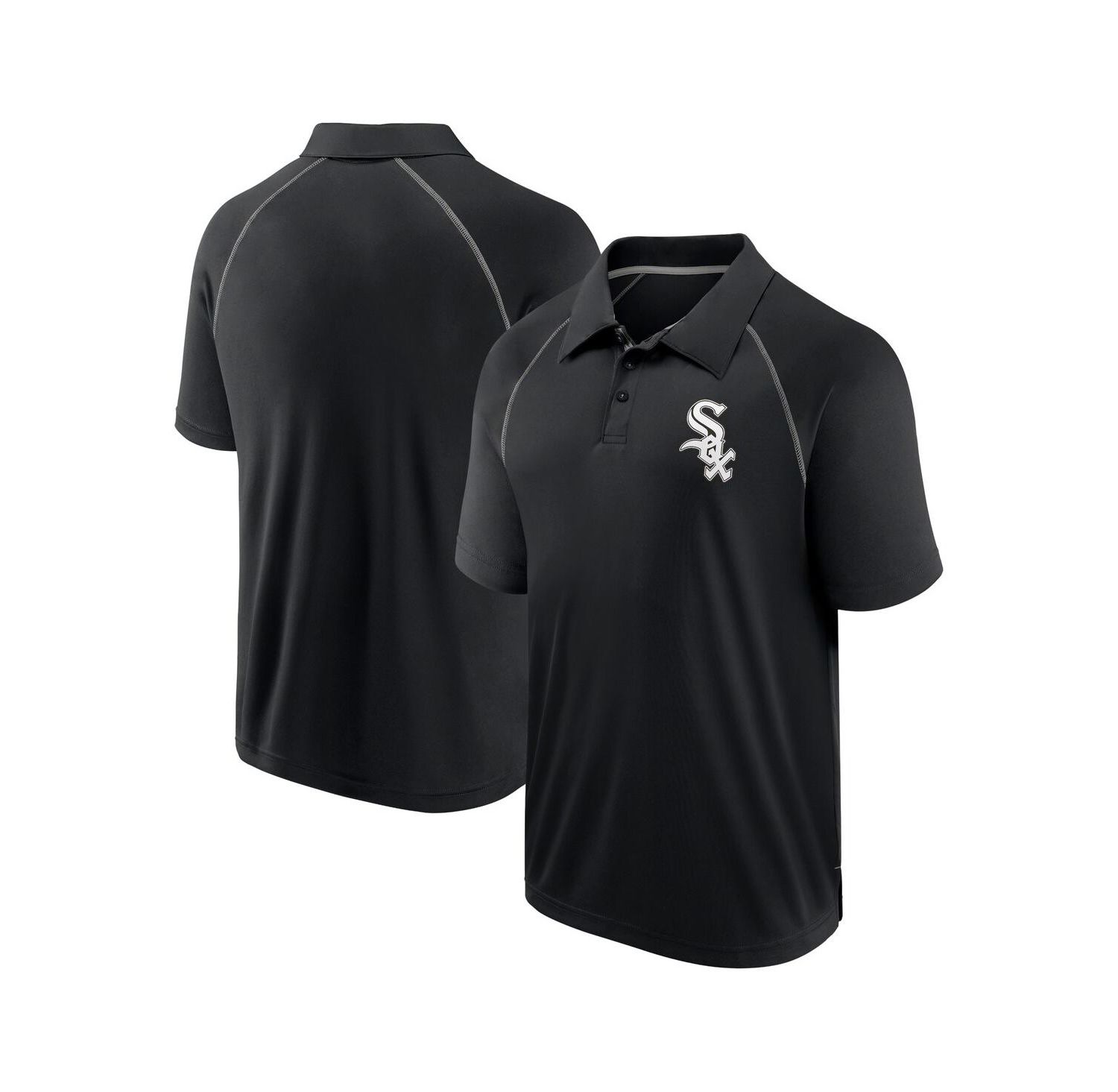 Men's Black Chicago White Sox Strong Alone Raglan Polo