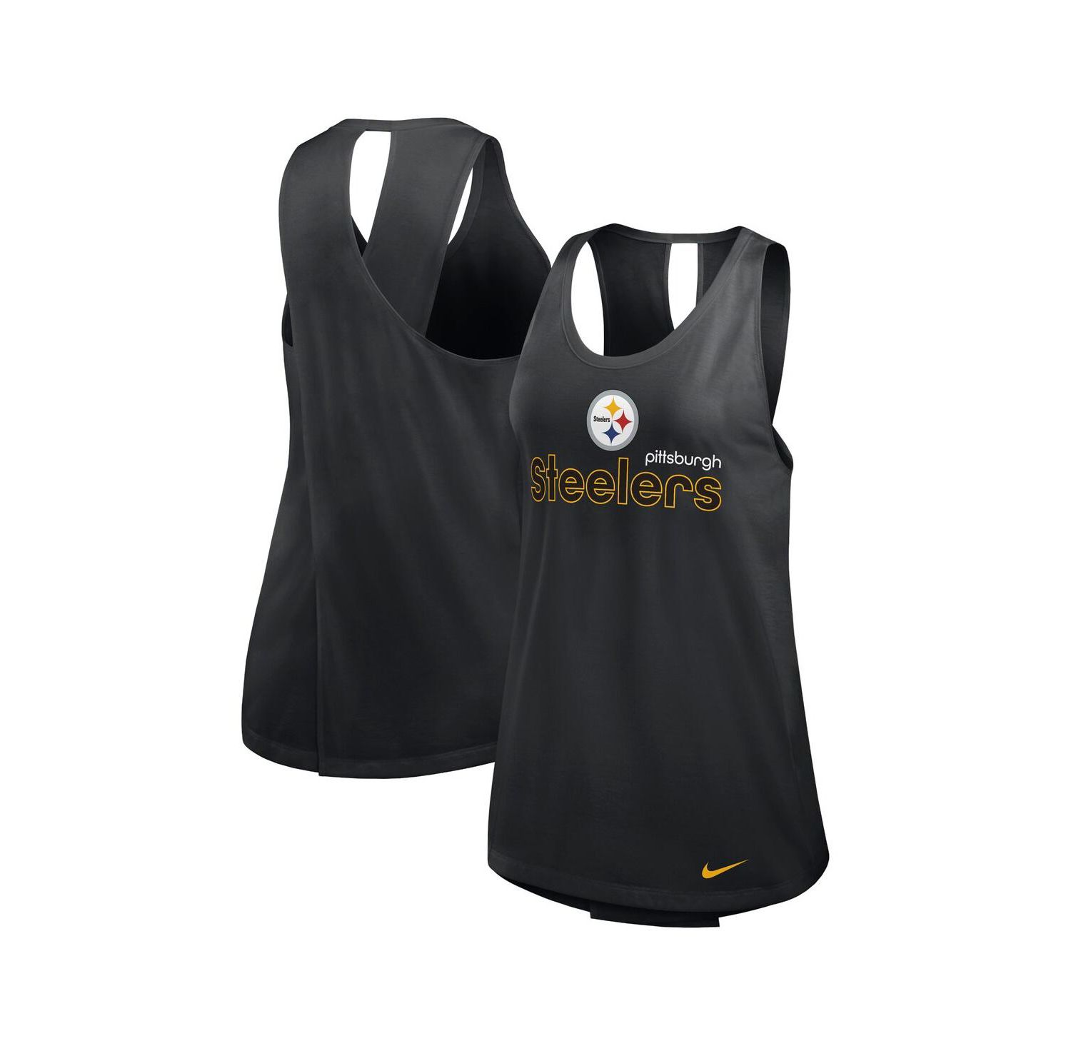 Women's Black Pittsburgh Steelers Plus Size Performance Tank Top