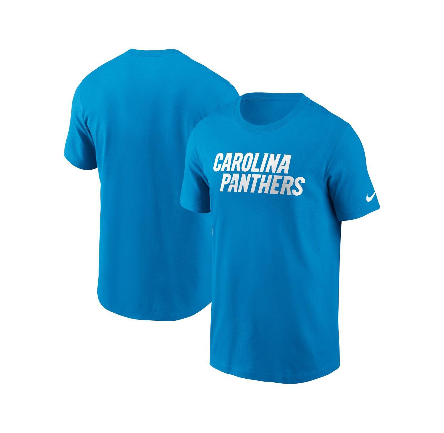 Men's Blue Carolina Panthers Primetime Wordmark Essential T-Shirt