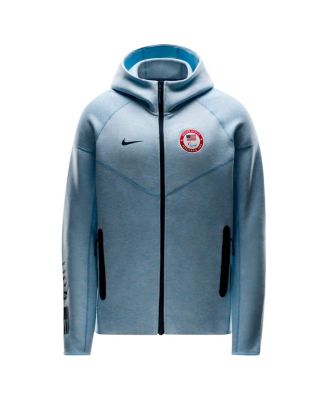 Nike Men s Heather Blue U.S. Paralympic Team Tech Fleece Full Zip Hoodie Macy s