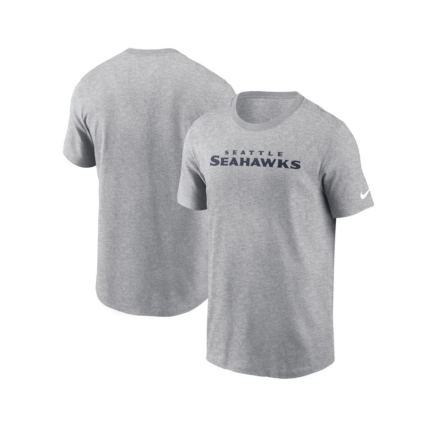 Men's Heather Gray Seattle Seahawks Primetime Wordmark Essential T-Shirt