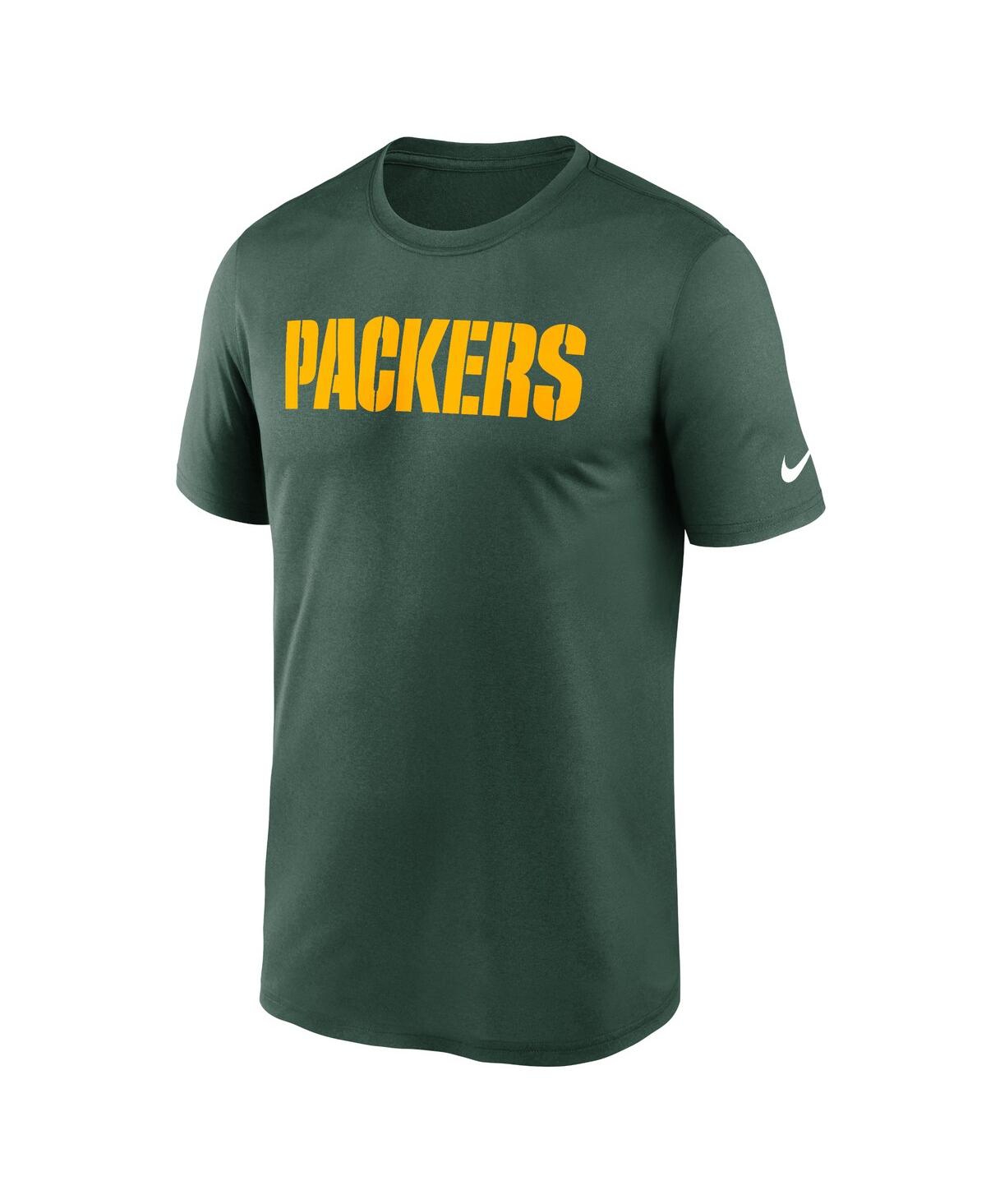 Nike Green Green Bay Packers Legend Wordmark Performance T-shirt In Green