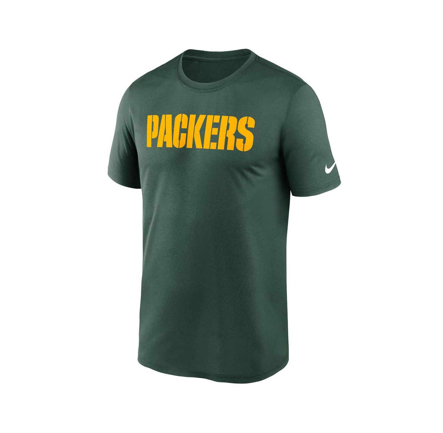 Men's Green Green Bay Packers Primetime Legend Wordmark Performance T-Shirt