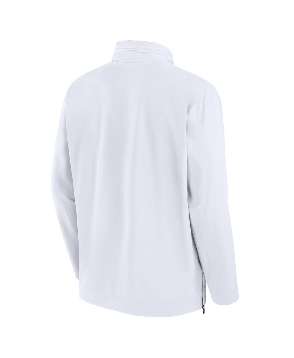 JORDAN MEN'S WHITE MICHIGAN WOLVERINES SIDELINE COACHES QUARTER-ZIP JACKET 