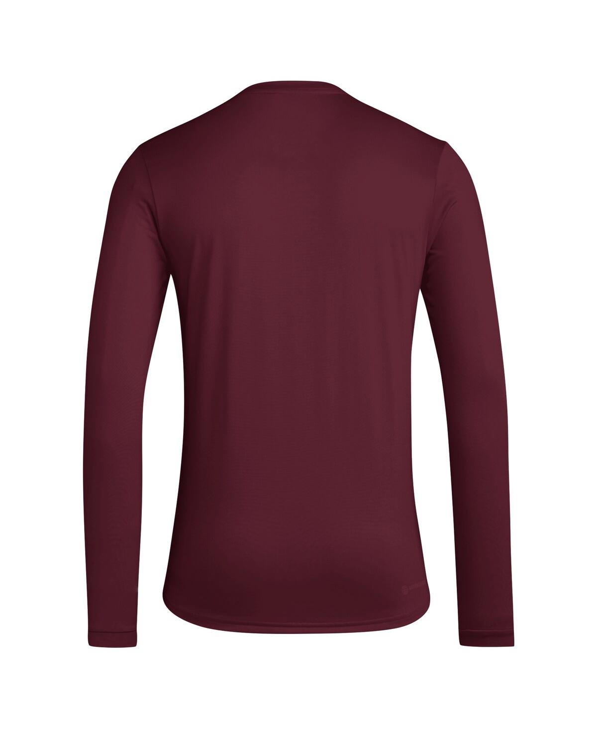 Adidas Men'sTexas A Aggies Locker Football Pre-Game Aeroready Long Sleeve T-Shirt - Maroon