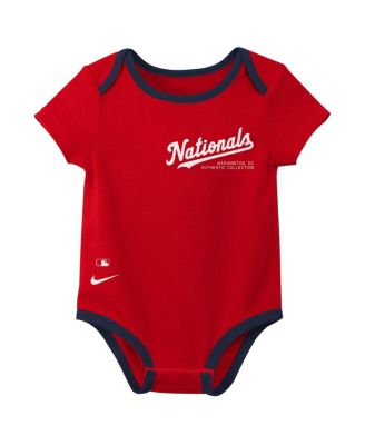 Baby Boys and Girls Washington Nationals Authentic Collection Three-Pack Bodysuit Set
