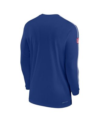 Men's Royal New York Giants Sideline Coach UV Performance Long Sleeve T-Shirt