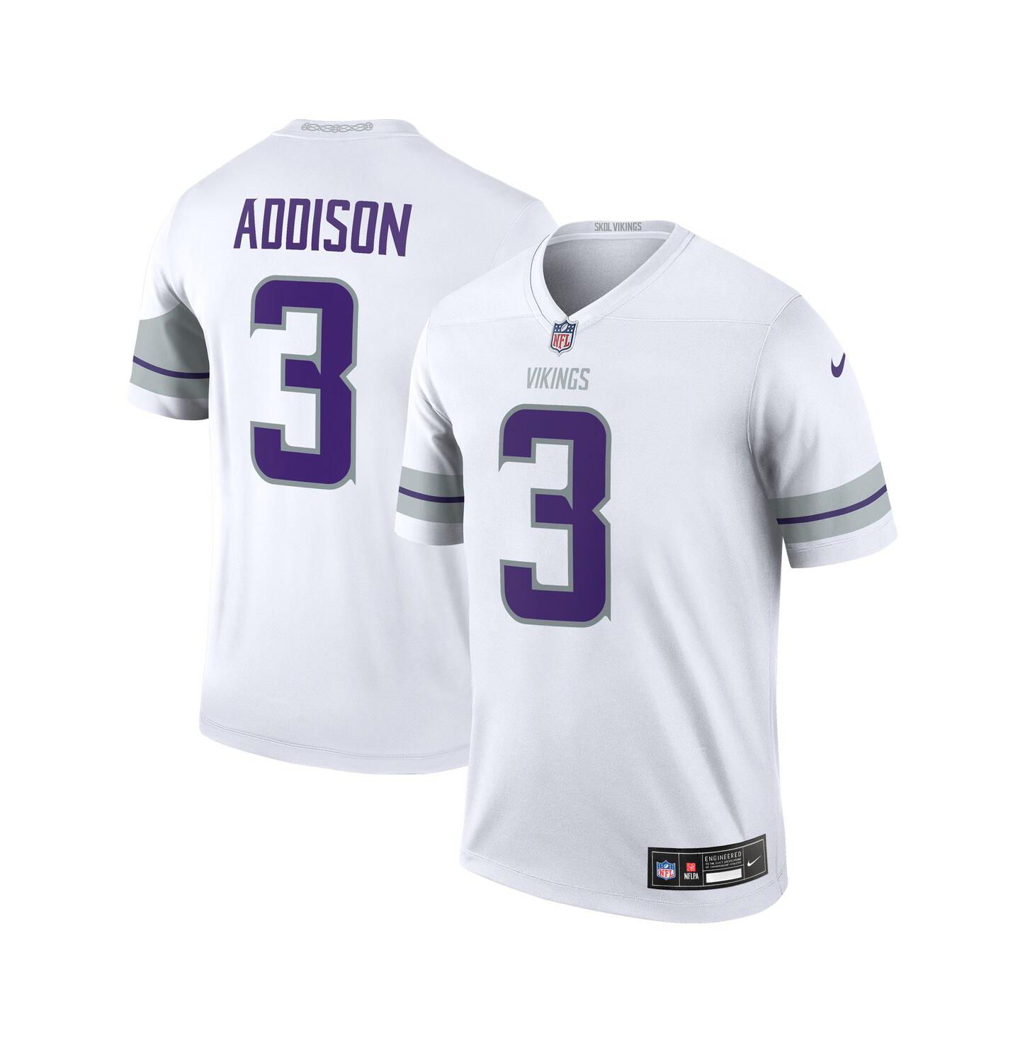 Мужской топ Nike Jordan Addison White Minnesota Vikings Alternate Legend Player Jersey — фото 1