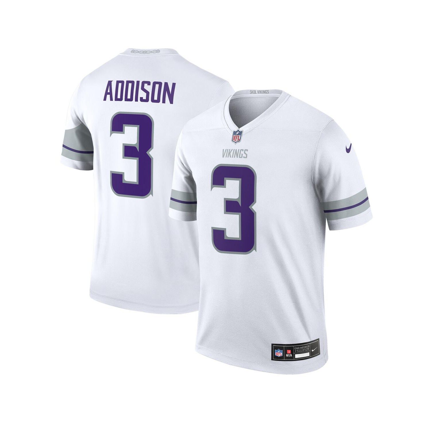 Men's Jordan Addison White Minnesota Vikings Alternate Legend Player Jersey