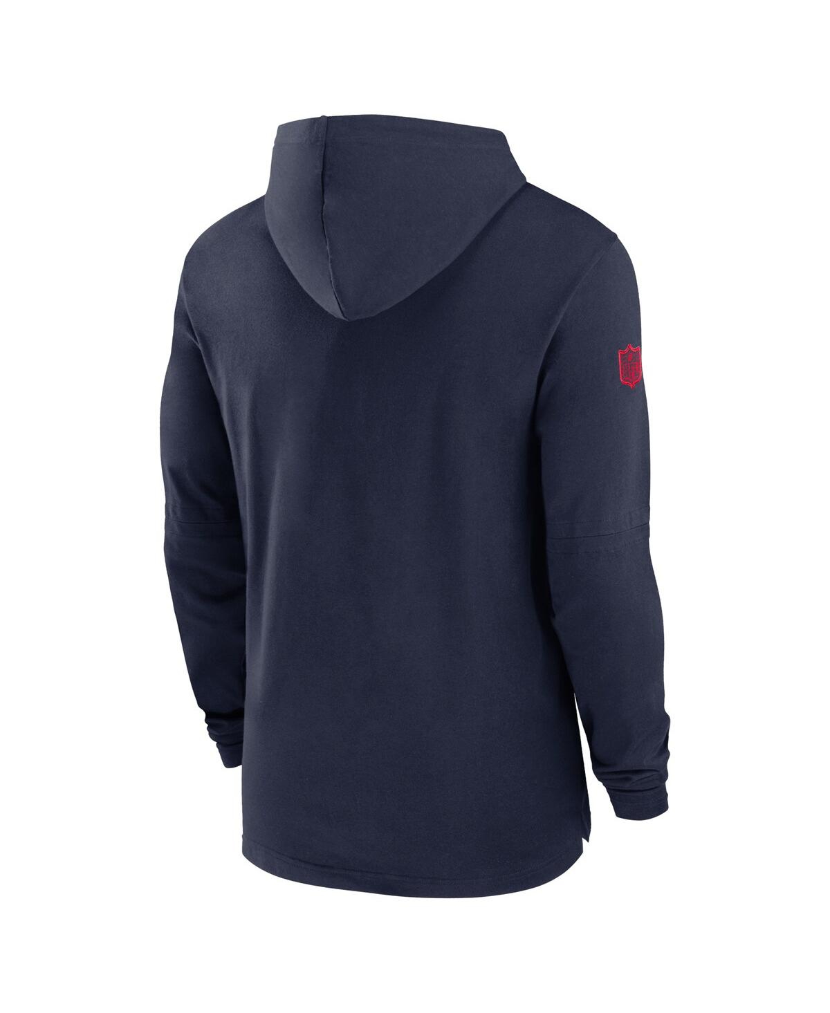 Nike Men's Navy New England Patriots Sideline Hoodie Performance Long Sleeve T-shirt In Navy