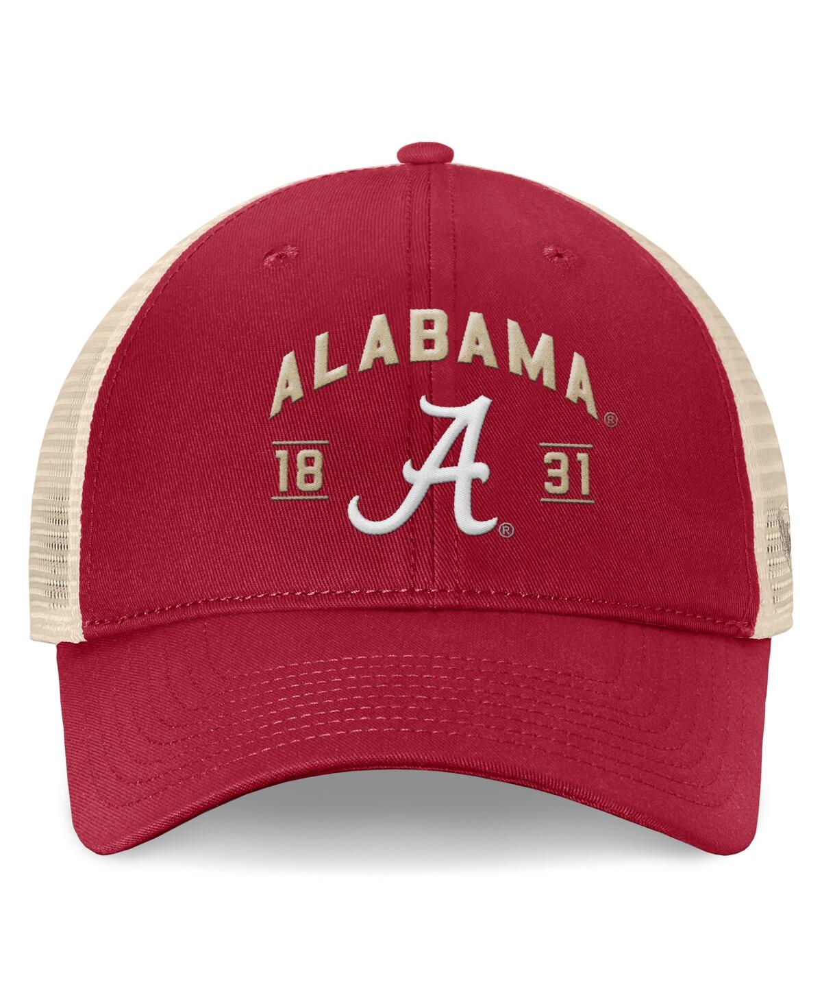 Top of the World Men'sAlabamaTide Heritage Waylon Trucker Adjustable Hat - Crimson, Natural
