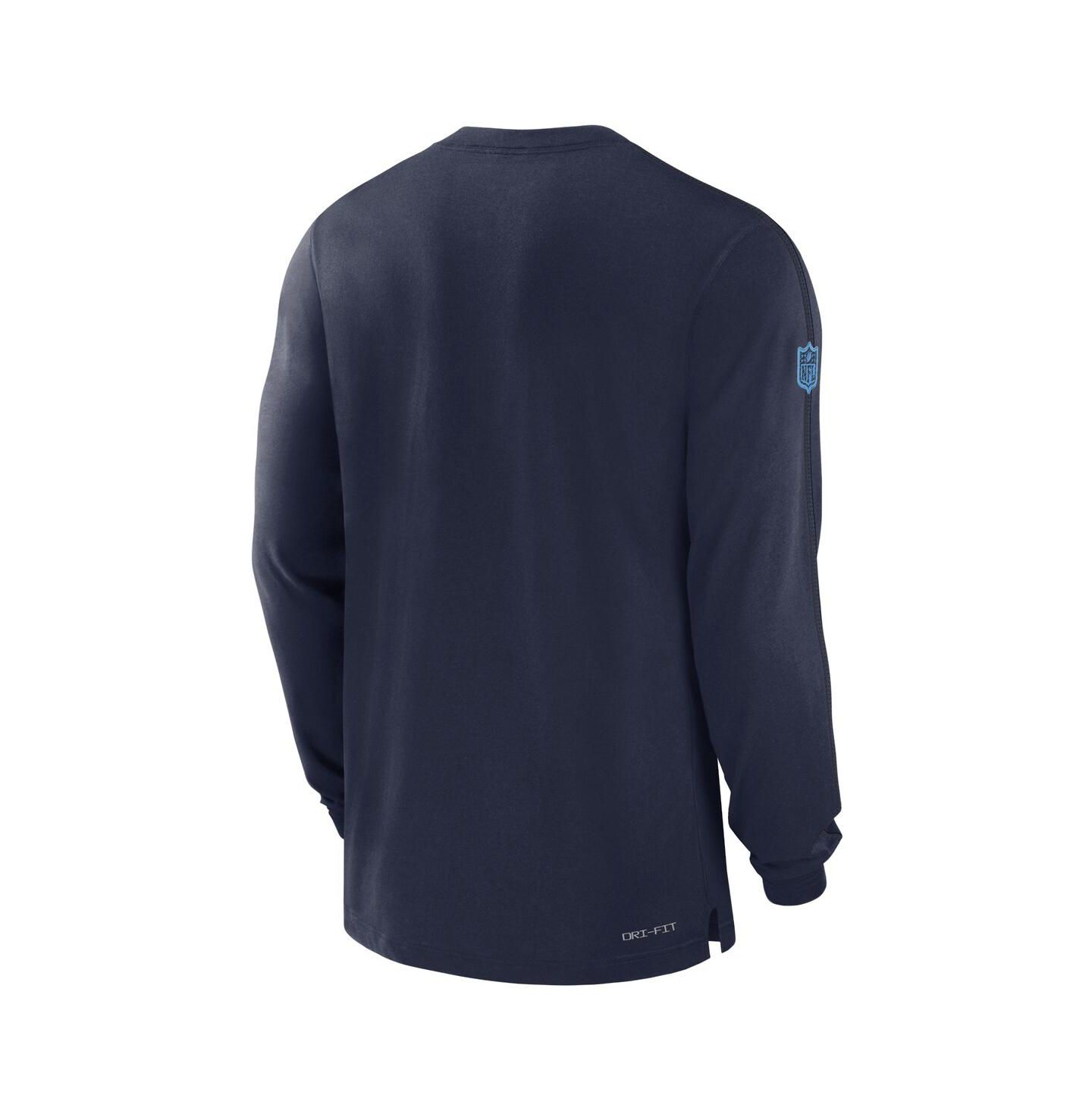 Мужская футболка Nike Navy Tennessee Titans Sideline Player Performance Long Sleeve — фото 2