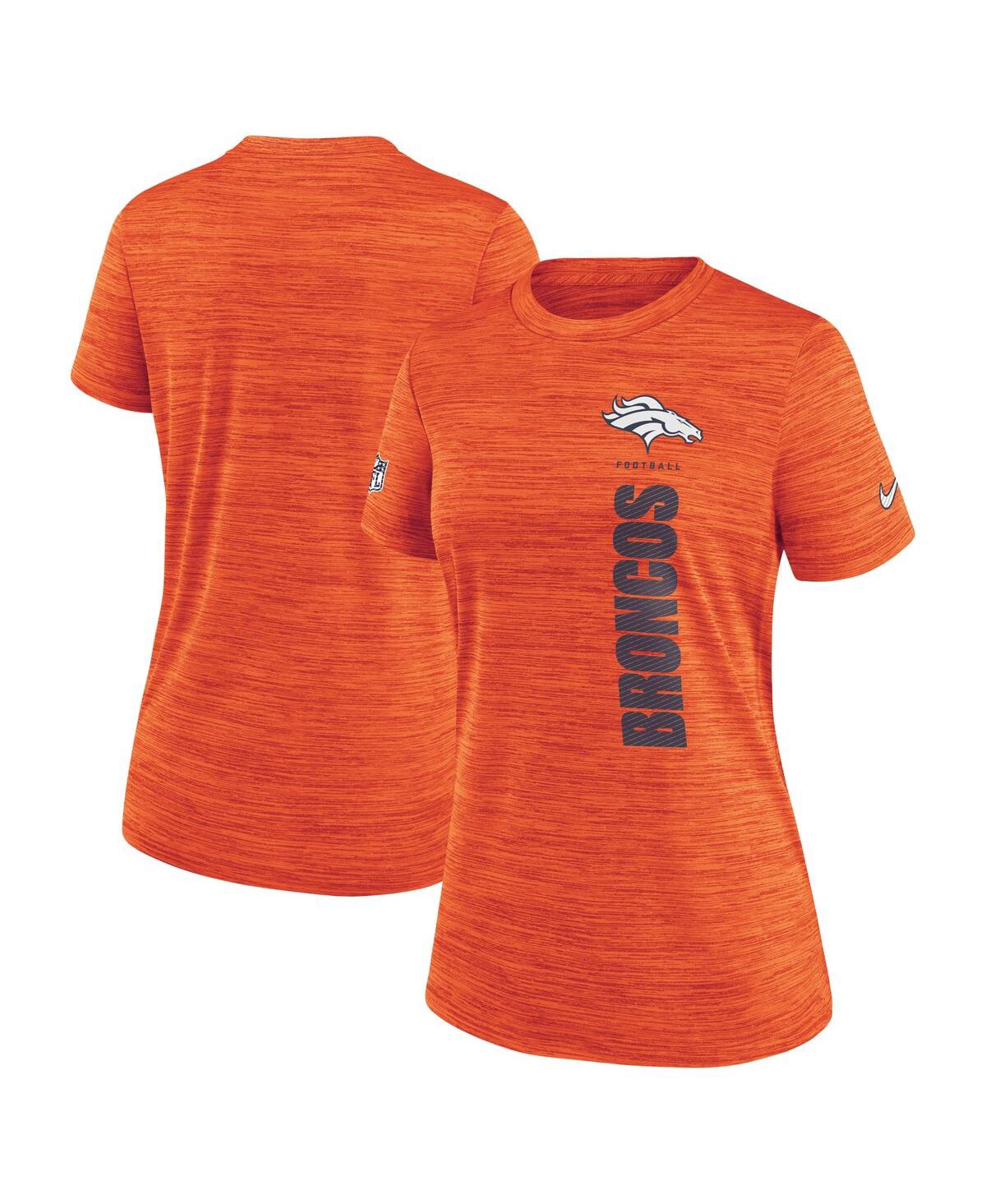 Nike Women's Orange Denver Broncos Velocity Performance T-shirt In Orange