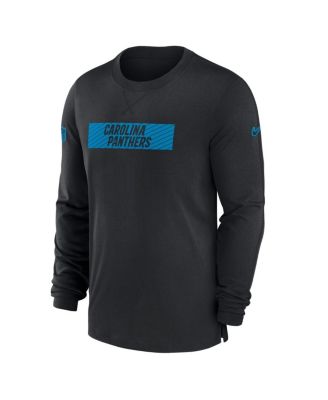 Men's Black Carolina Panthers Sideline Player Performance Long Sleeve T-Shirt