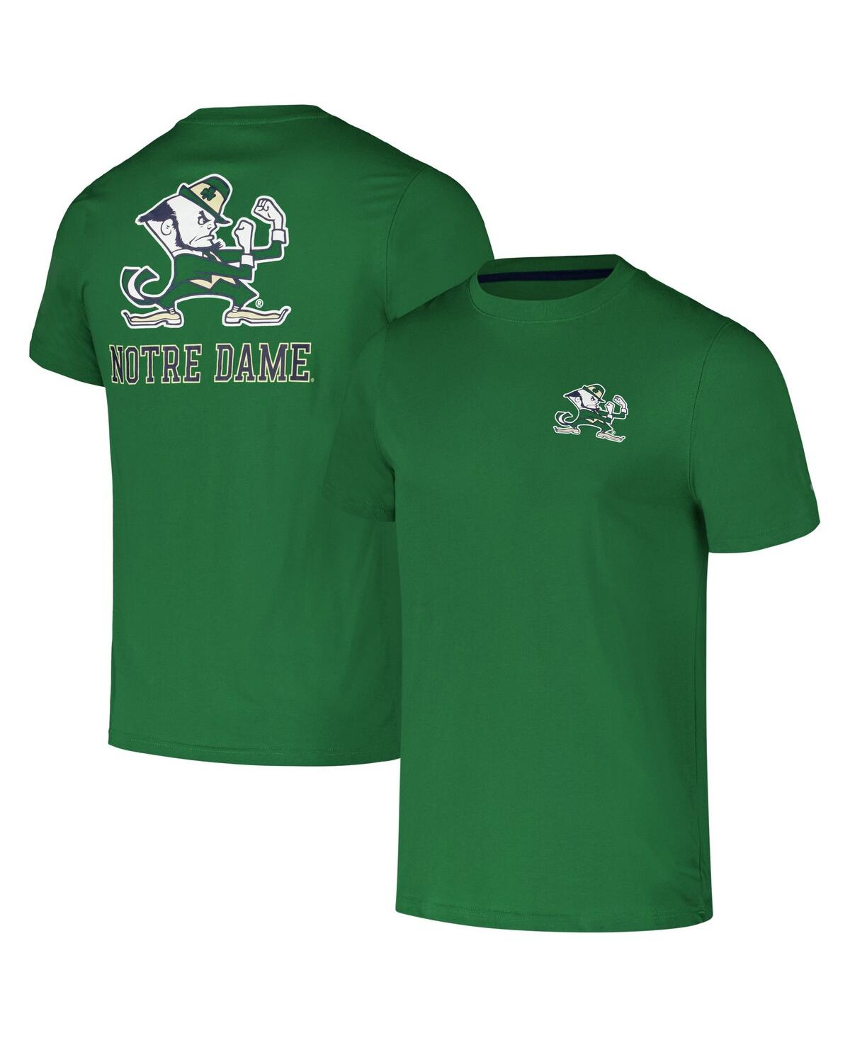 Colosseum Men's Green Notre Dame Fighting Irish Logo Lockup 2-hit Active Blend T-shirt In Green