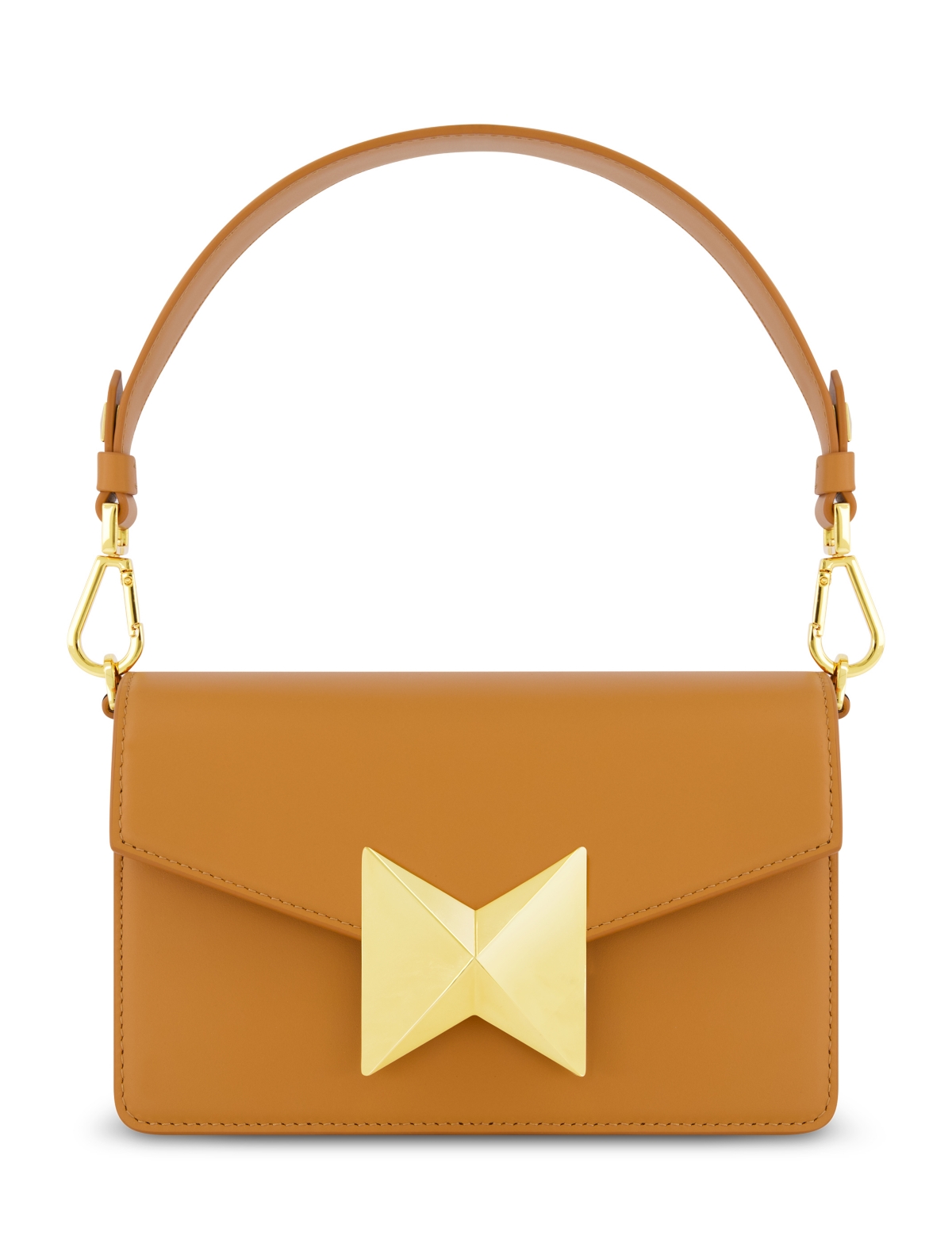 Classic Leather Gold Plated Hardware Shoulder Bag - Black