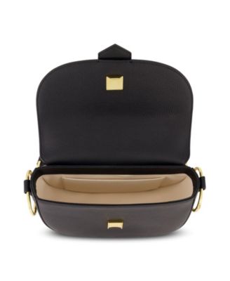 Gold Plated Hardware Grain Leather Saddle Bag