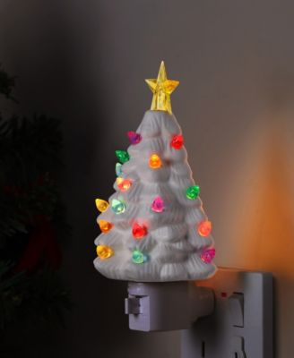 Night Light - Ceramic White Tree