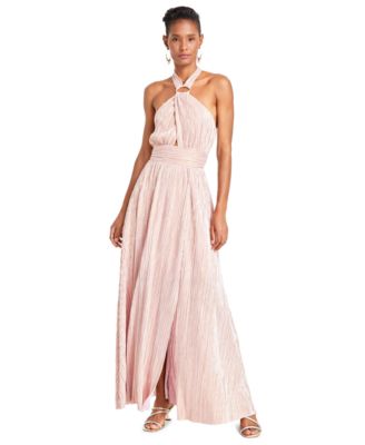 GUESS - Women's Angel Pliss&eacute; Halter-Neck Evening Gown