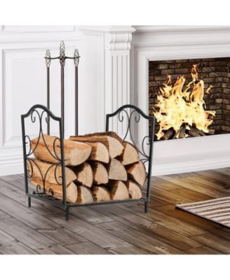Heavy-Duty Steel Firewood Log Rack