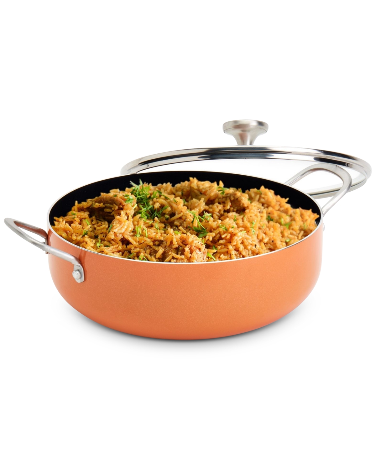 Infuse Aluminum Nonstick 6-qt. Caldero With Lid In Orange