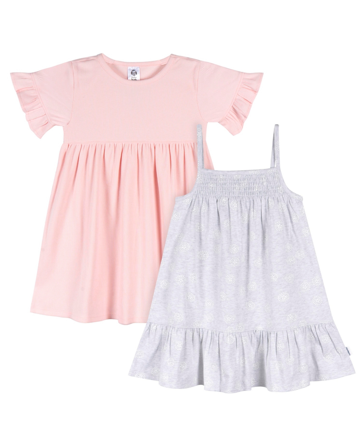 Gerber Toddler Girls Short Sleeve and Sleeveless Dress, 2 Pack