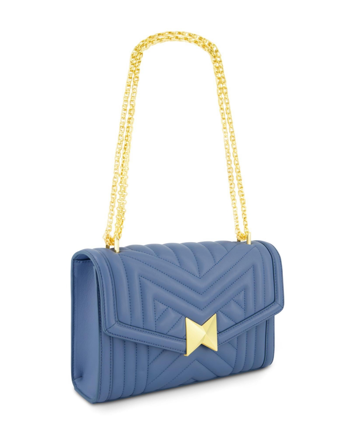 Gold Chain Quilted Napa Leather Handbag - Twilight