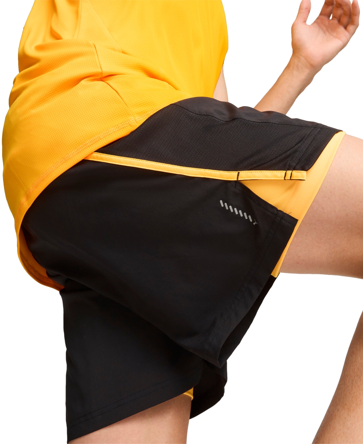 Puma Men's Run Favorite Velocity Woven 2-in-1 Shorts - Puma Black-sunset Glow