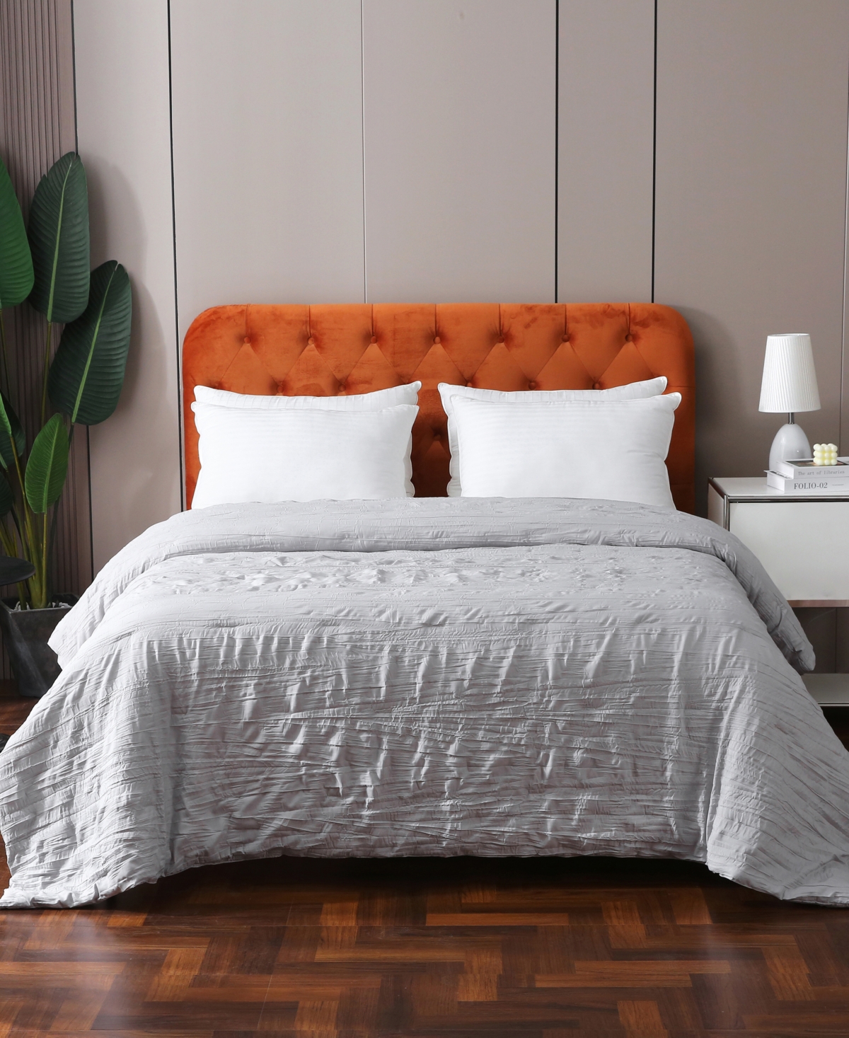 St. James Home St James Home Crinkled Down Alternative Comforter, Full/queen In Gray