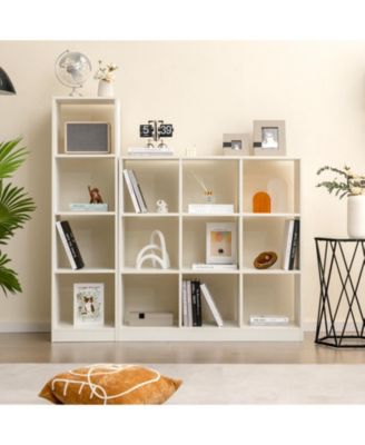 5 Tiers 4-Cube Narrow Bookshelf with 4 Anti-Tipping Kits