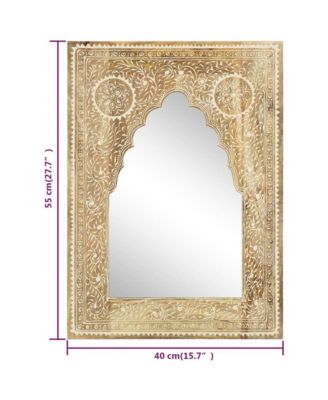 Hand Painted Mirror 15.7"x21.7" Solid Mango Wood