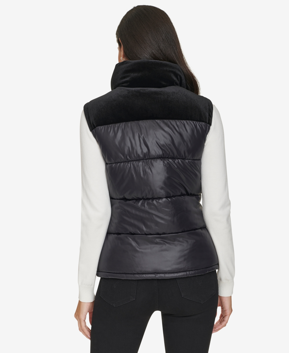 Calvin Klein Women's Velvet Trim Puffer Vest