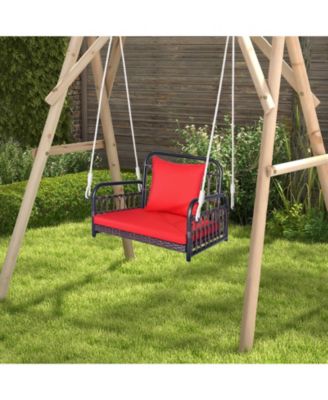 Patio Rattan Porch Swing Hammock Chair with Seat Cushion