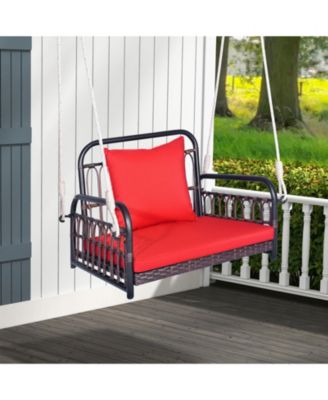 Patio Rattan Porch Swing Hammock Chair with Seat Cushion