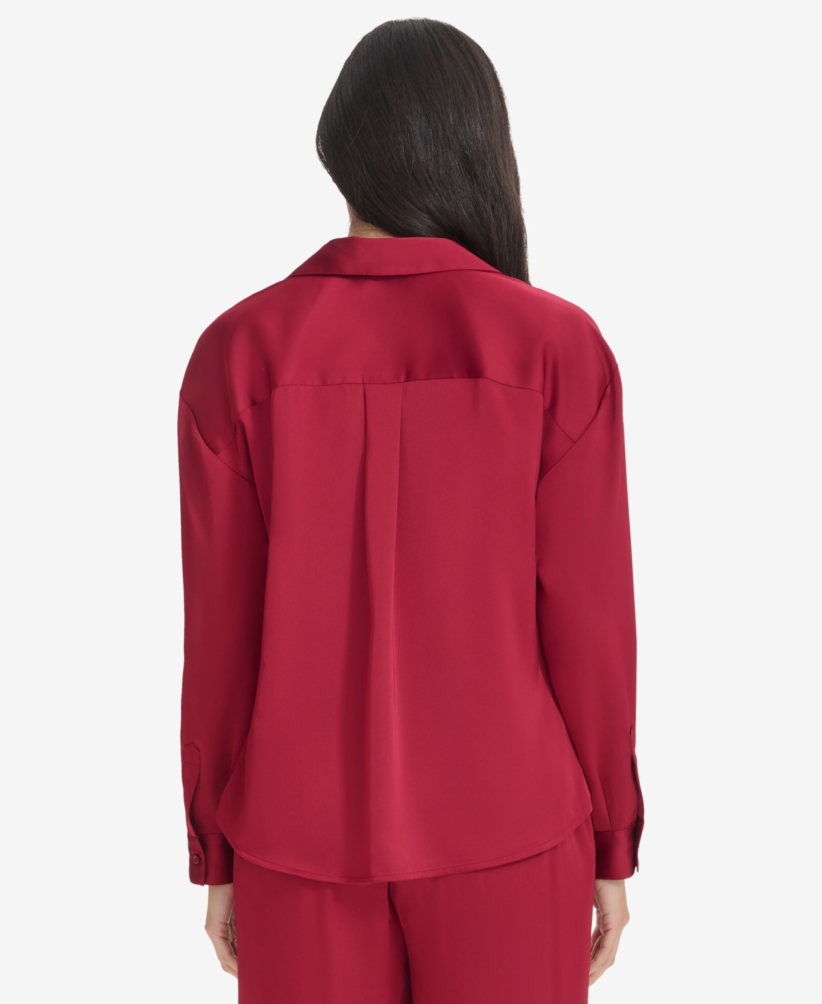 Calvin Klein Women's Faux-Wrap Collared Shirt