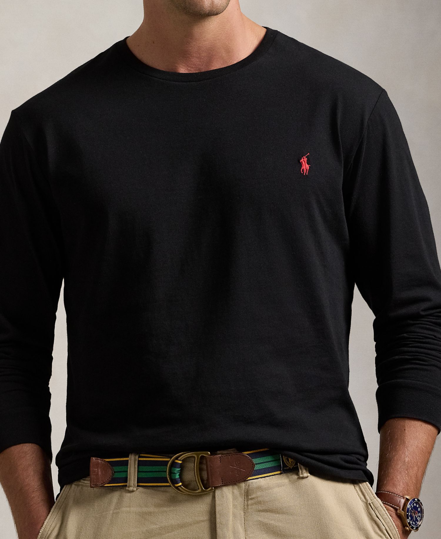 Men's Big & Tall Classic-Fit Jersey Long-Sleeve T-Shirt