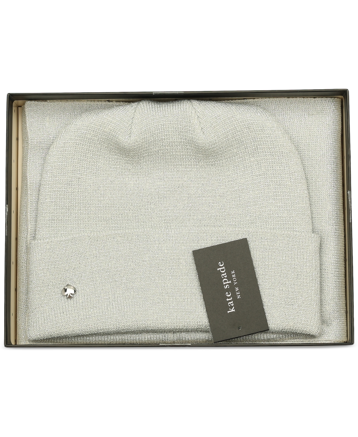 Kate Spade New York Women's Metallic Beanie & Scarf Boxed Gift Set