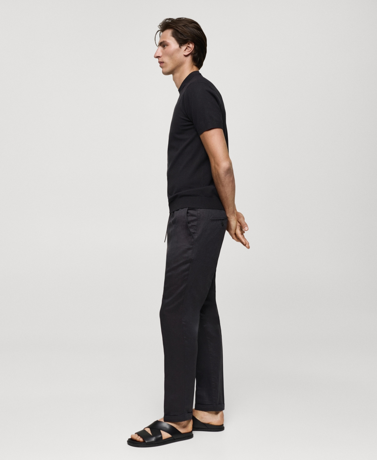 Mango Men's Linen Drawstring Pants