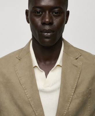 Men's Slim-Fit Linen-Blend Blazer