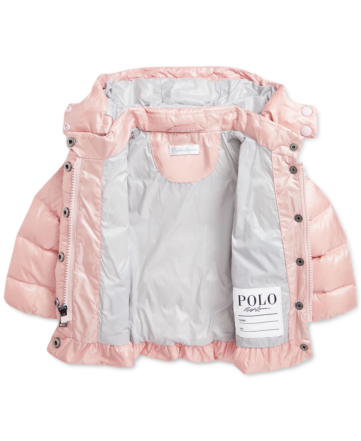 Polo Ralph Lauren Baby Metallic Peplum Bomber Coat In Pink